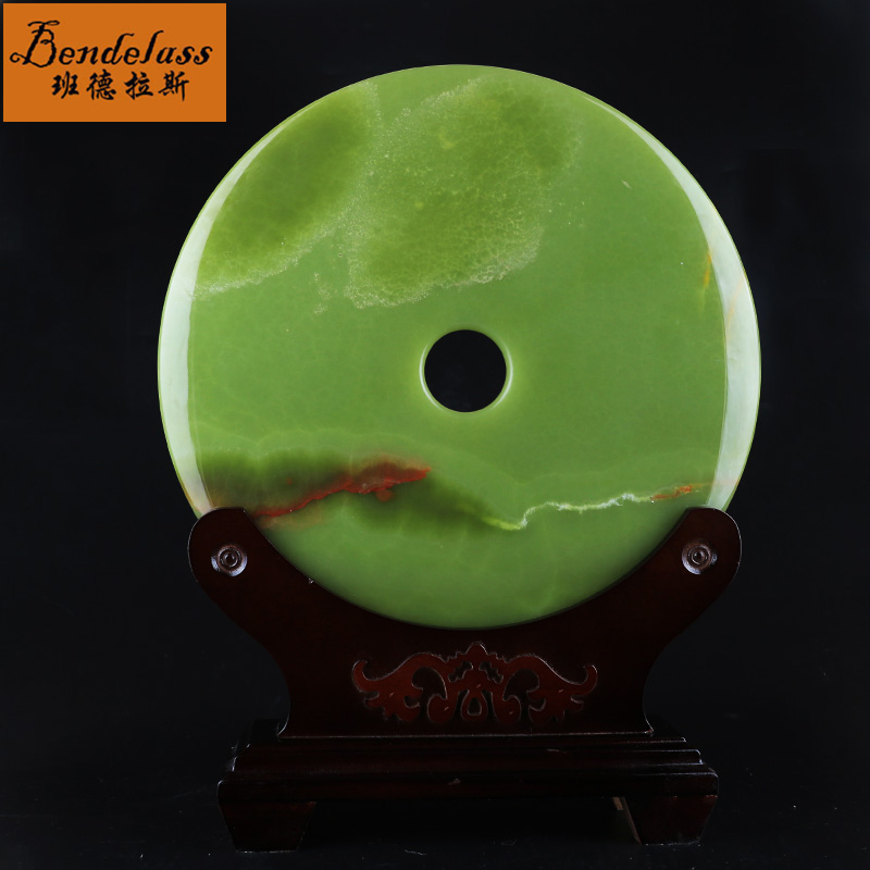 Banderras Jo Relocation New Residence Gift Green Jade Natural Jade Green Buttoned and Birthday Gift Wine Cabinet Decorations