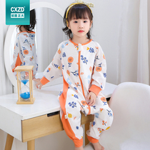 Baby sleeping bag Spring and Autumn leg baby Summer thin childrens gauze autumn and winter anti kicking by the middle and big children