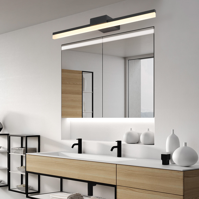 Nordic Rear Modern Mirror Front Light Led Free Punch Dressing Room Minima Modern Bathroom Toilet Mirror Light