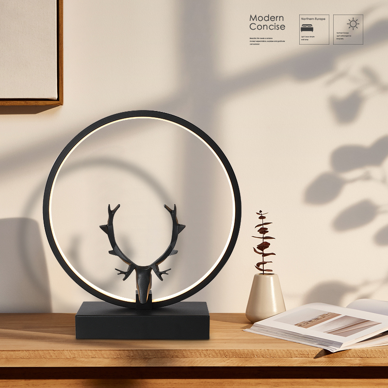 Nordic antlers led table lamp bedroom bedside lamp simple modern creative romantic room living room decoration table lamp