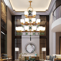 New Chinese chandelier project Villa duplex middle building living room large chandelier hotel clubhouse double three-story lamps