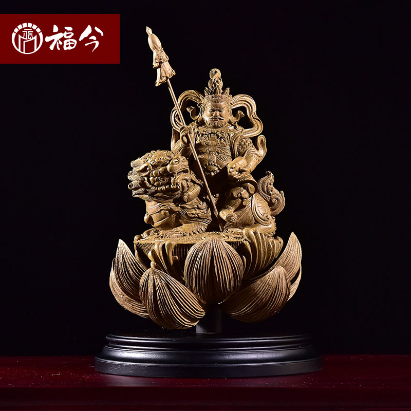 Natural sunken fragrant pendulum pieces wood sculptures Tibetan treasure trombone king statues of the Buddha Doddy Wang Miesong Wang Chatian Wang chaetian patron saint