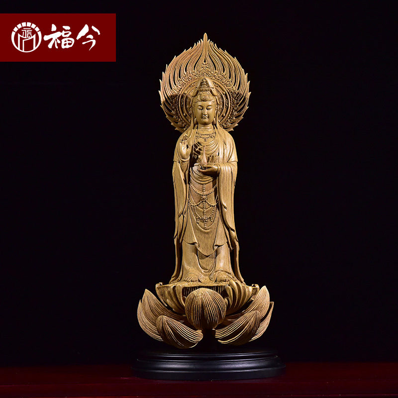 Sunken Fragrant Wood Carving Net Bottle of Guanyin Buddha Statue of the South China Sea The Bodhisattva The BodhisattBodhisattva is dedicated to the statue delivery Zum Ping An townhouse