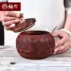 Fujin Mahogany Zambia blood Sandalwood Chinese wooden tea box storage Pu'er tea jar Vintage style household wood