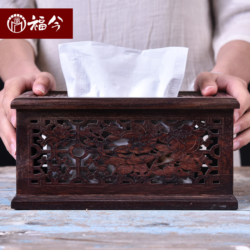 Large Red Acid Branches Tissue Box Chinese Style Home Living Room Creative Car Toilet Paper Box China Wind Woody Tissue Box On-board