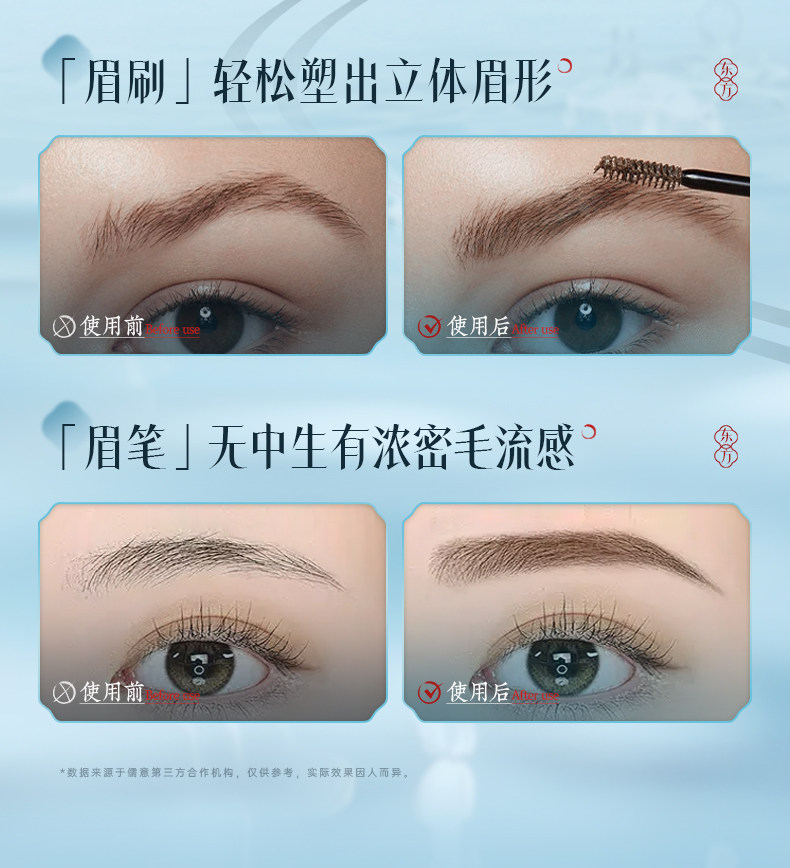 Карандаш для бровей/бровей/бровей порошок паста 二叉水眉笔双头防水持久不脱色根根分明野生眉女眼线笔胶笔防汗