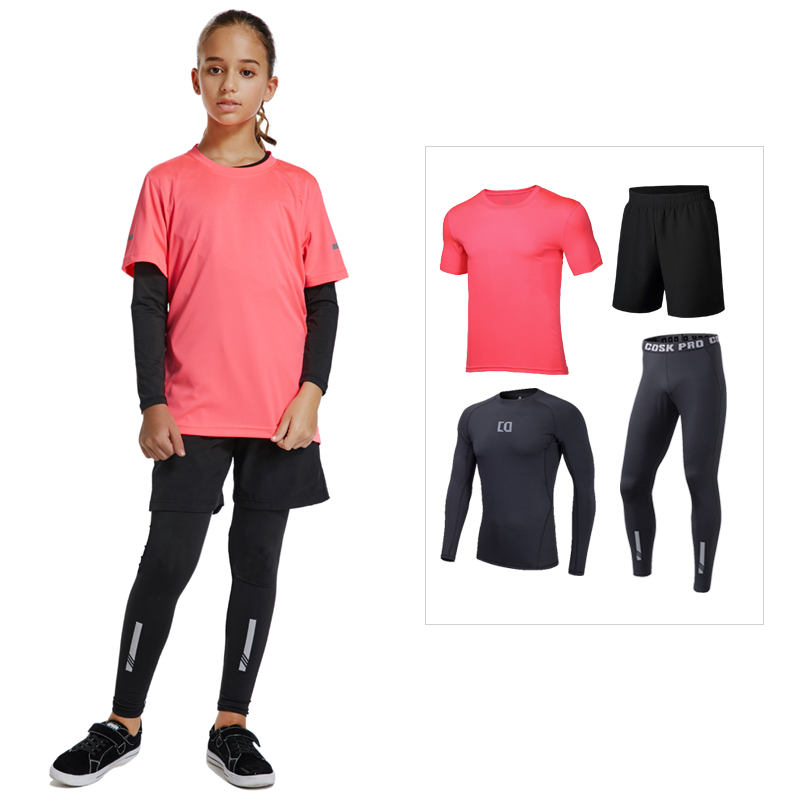 Children Sports Tight Clothing Women Running Speed Dry Training Clothing Elementary School Kids Basketball Bottom-dancing Yoga Sportswear