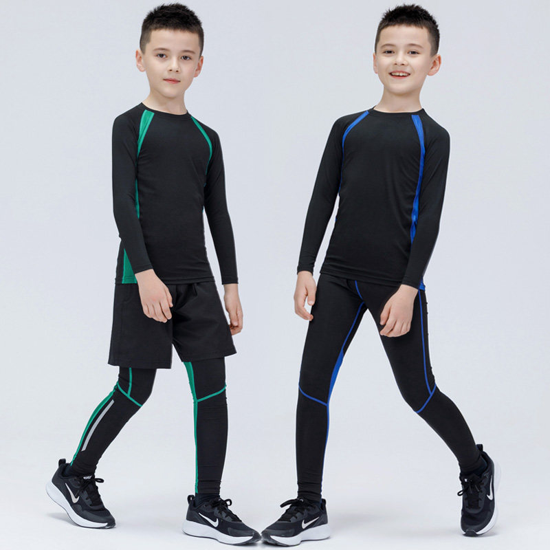 Autumn and winter new children's basketball tights training clothing long sleeve breathable quick-drying clothing football base fitness sportswear