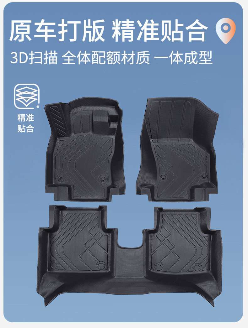 TPE car floor mats are specifically designed for each vehicle, fully encircling the interior, made in one piece, anti-dirt, anti-slip, and easy to maintain
