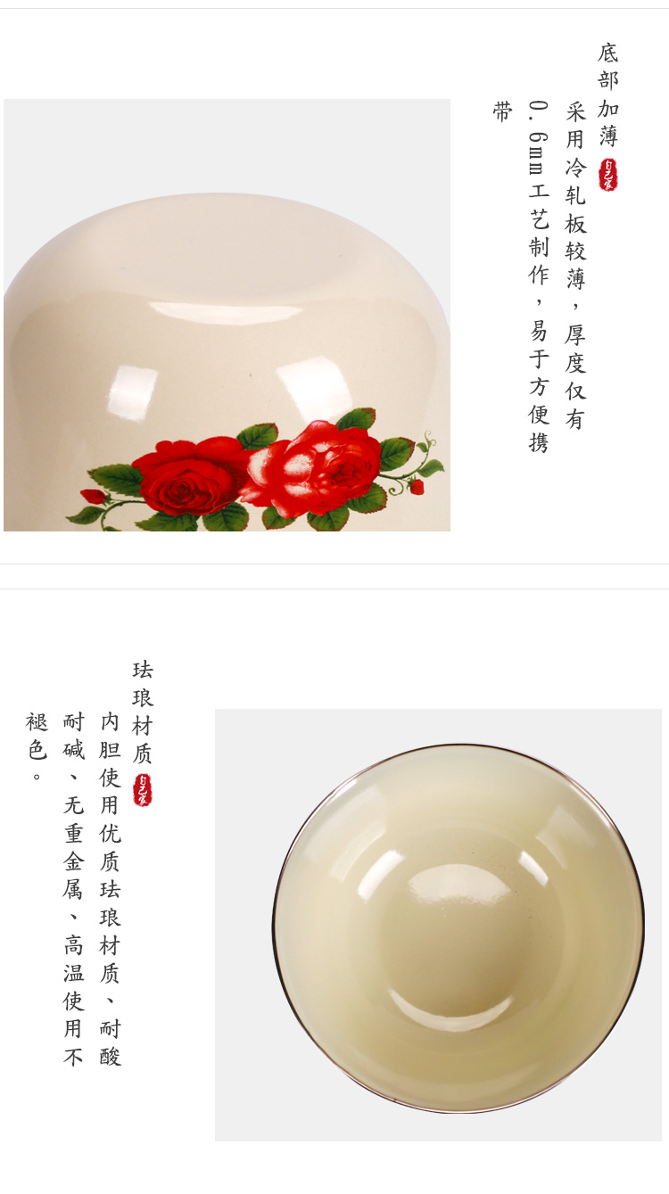 Bo view enamel bowls of nostalgic old noodles fresh large bowl bowl of soup bowl with cover household to wash your hands as the cover basin