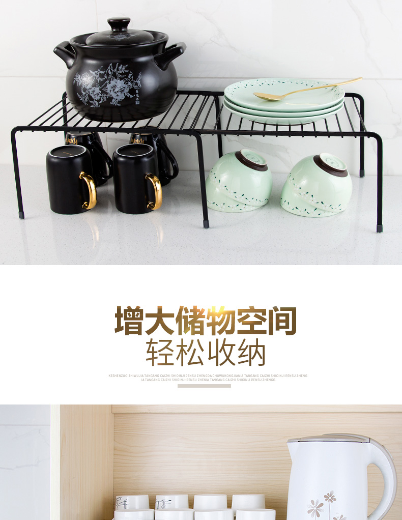 Đồ dùng nhà bếp lưu trữ kệ đa chức năng điều chỉnh tủ kính thiên văn nhiều lớp mảnh vụn giá nồi giá bếp gia vị kệ gia vị treo tường