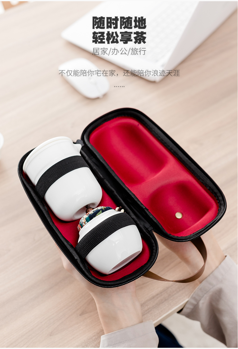 Ceramic white porcelain crack cup a pot of 2 cup small POTS kung fu tea set travel is suing portable tea