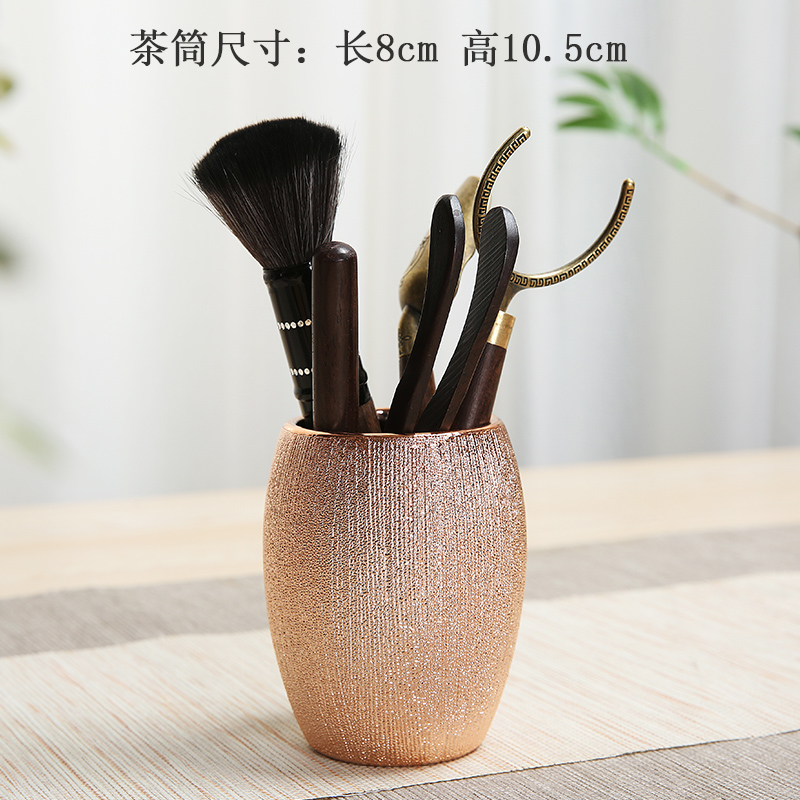 Tea sets accessories Tea six gentleman ebony wood zero with kung fu Tea art combination plate ceramic pastry brush