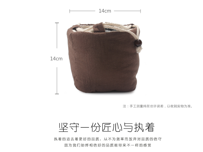 Rồng 浔 nồi bốn chén vải lanh túi lưu trữ túi trà túi ấm trà túi dây rút túi du lịch di động cộng với bộ bông trà bình giữ nhiệt pha trà