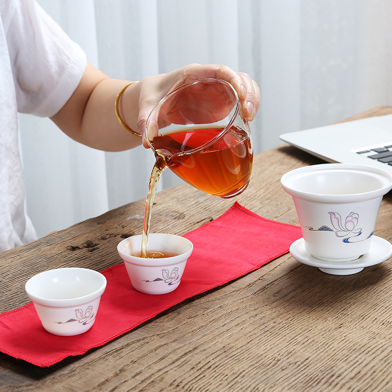 Dragon invertors portable travel kung fu tea set ceramic glass cup to crack a pot of two glass teapot Japanese tea set