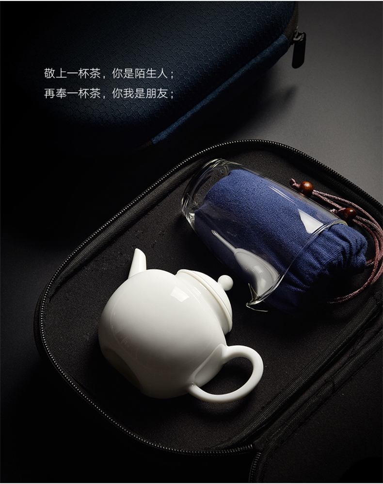 Dragon invertors crack cup portable travel tea set kung fu tea teapot teacup ceramic teapot contracted