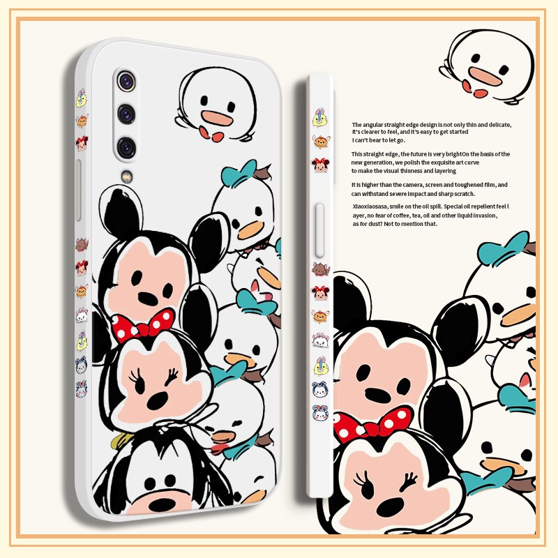 Xiaomi 9 phone protection shell new Xiaomi 9pro liquid silicone gel 9se protective sleeve por full bag lens rice 9 anti-fall creative stacking Mickey cartoon side housing ins Chauffes net red male and female