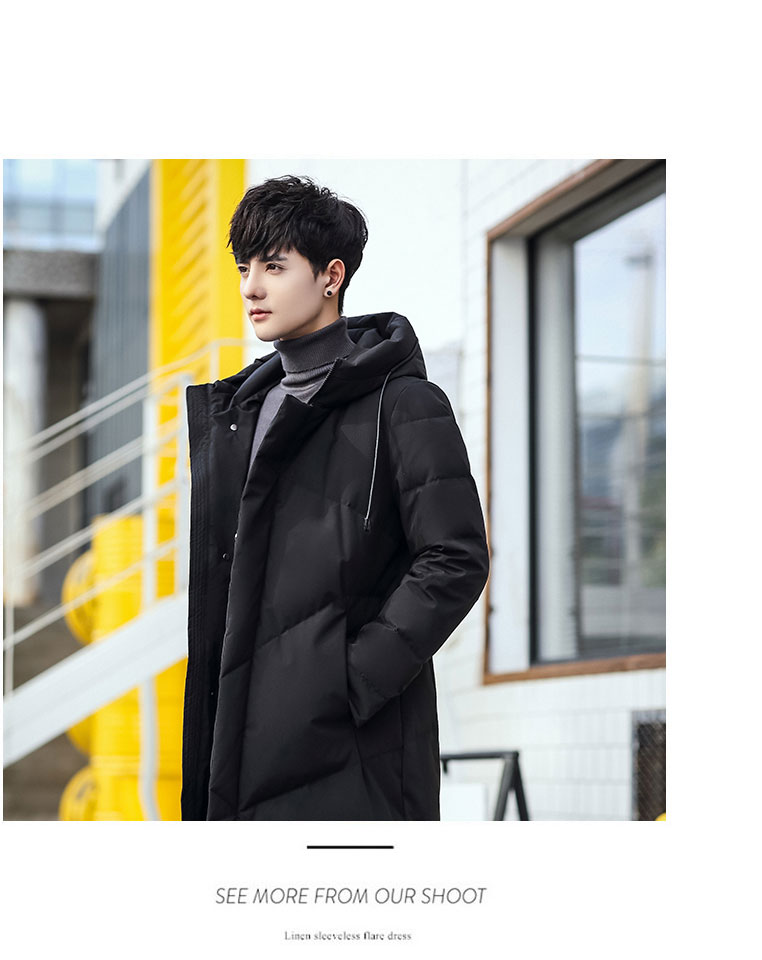 Mùa đông dày lên trong phần dài của những người đàn ông cotton qua đầu gối XL áo khoác cotton phiên bản Hàn Quốc của xu hướng giữ ấm áo áo khoác dù nam