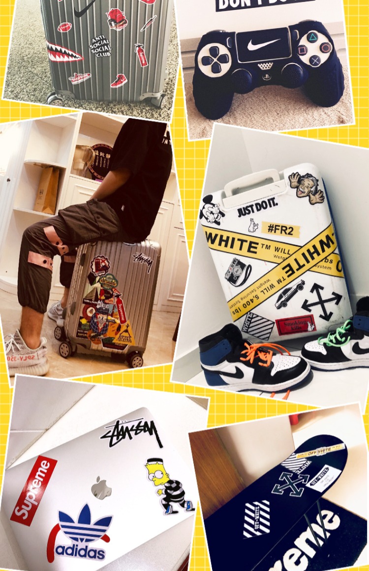 Cá nhân skateboard Tide dán thương hiệu hành lý xách tay dán dán chiếc vali chống thấm tường tủ lạnh 280 - Phụ kiện máy tính xách tay miếng dán máy tính laptop
