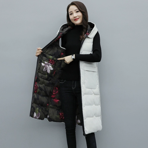 Модный длинный жилет с пухом, демисезонный пуховик, европейский стиль, средней длины, 2019