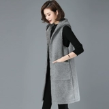 Модный длинный вельветовый осенний бархатный жилет, средней длины, 2019