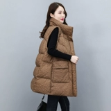 Приталенный длинный пуховик с пухом, жилет, демисезонная стеганая куртка, средней длины