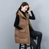 Приталенный длинный пуховик с пухом, жилет, демисезонная стеганая куртка, средней длины