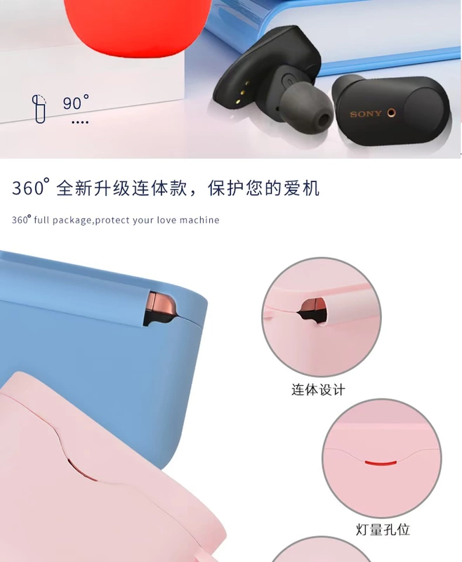 Vỏ bảo vệ Sony wf1000xm3 silicone mềm vỏ WF-1000XM3 Vỏ bảo vệ Sony earphone giảm tiếng ồn Vỏ bảo vệ vỏ bảo vệ tai nghe Bluetooth Sony Phụ kiện tai nghe Bluetooth Túi đựng miếng dán nút bịt tai - Phụ kiện MP3 / MP4