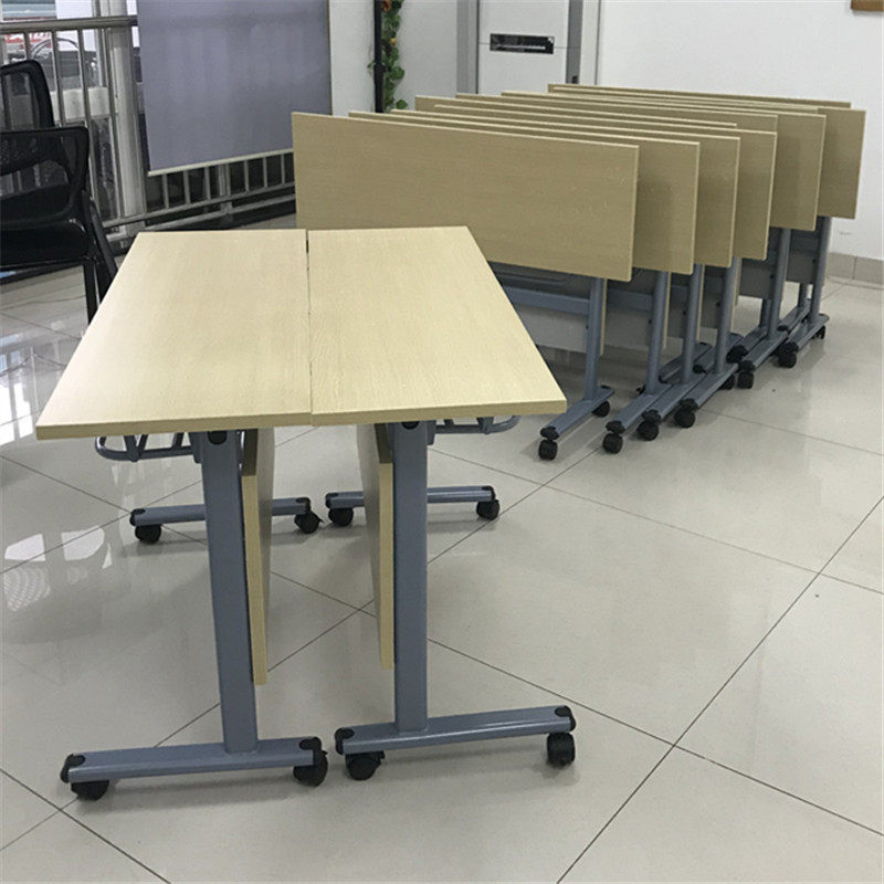 Staff conference table mobile flip table double training table office folding table long student desk and chair reading table