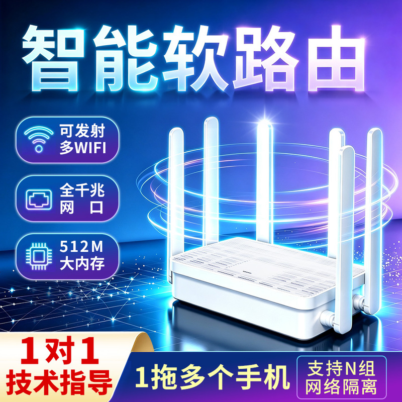 Gigabit Ros Soft Router One-To-30 Wifi Studio for Douyin, Xiaohongshu, Kuaishou, and Computer Testing with One-Click Mac Change