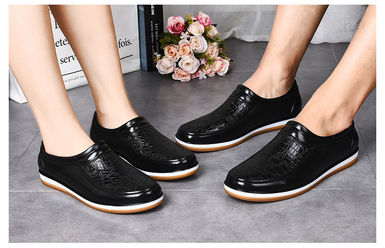 Nhà bếp giày không trượt nam mưa khởi động mùa xuân và mùa thu mưa khởi động thấp để giúp giày giày làm việc giày cao su giày rửa xe giày không thấm nước giày nhựa đi mưa nam