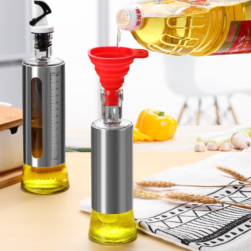 Folding mini telescopic funnel Oil funnel oil pot household small silicone oil leakage kitchen liquid dispensing funnel