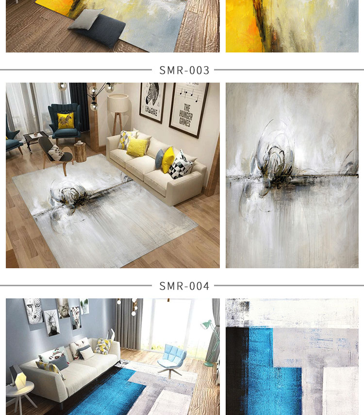 Bắc Âu đơn giản hiện đại trừu tượng mực phong cách Mỹ thảm phòng khách sofa bàn cà phê phòng ngủ cạnh giường nhà hình chữ nhật - Thảm thảm lót sàn nhà