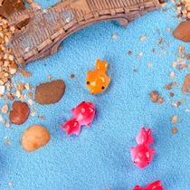 Red orange two-color small goldfish doll birthday baking cake dress up accessories home aquarium fish tank accessories