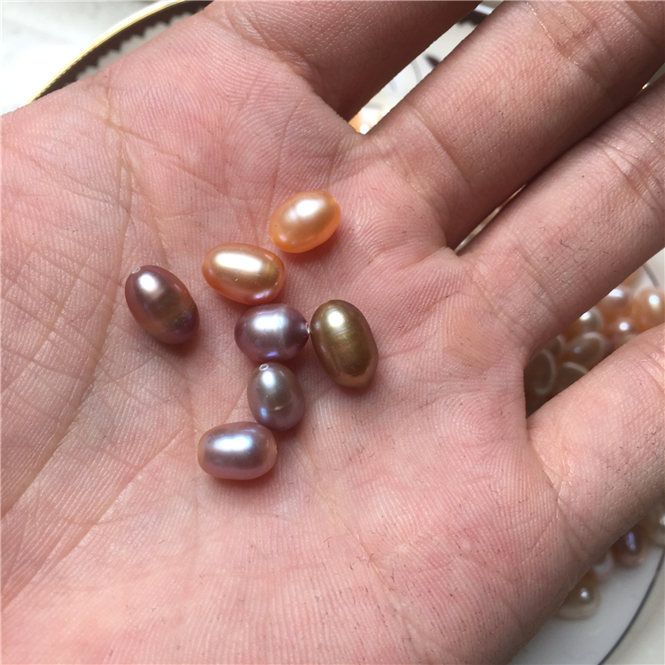 Ngọc trai nước ngọt tự nhiên lỏng hạt nặng cân nặng chói với lỗ nhỏ giọt hình dạng tự làm áo len chuỗi vòng cổ - Vòng đeo tay Clasp vòng bạc nữ