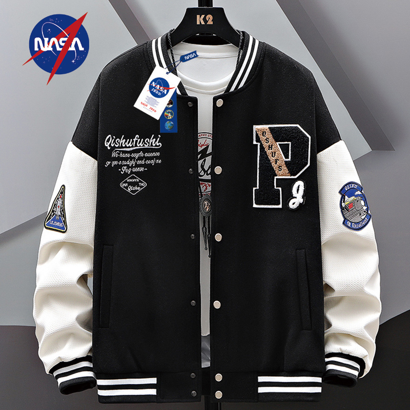Nasa Co-Branded Trendy Jacket, Spring New Embroidered American Baseball Jacket, Trendy Men's Couple Style, Eye-Catching and Handsome Jacket