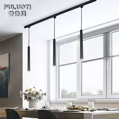 Plotti led creative personality Modern simple dining room bar chandelier Nordic fishing line single-head chandelier cylindrical lamp