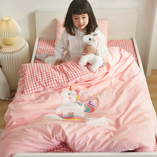 Одеяло для детского сада, комплект для кроватки, хлопковое детское покрывало, пододеяльник, 3 предмета, постельные принадлежности