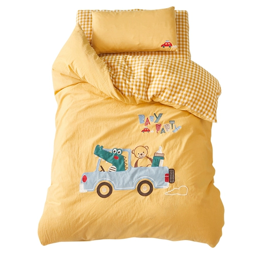 Одеяло для детского сада, комплект для кроватки, хлопковое детское покрывало, пододеяльник, 3 предмета, постельные принадлежности
