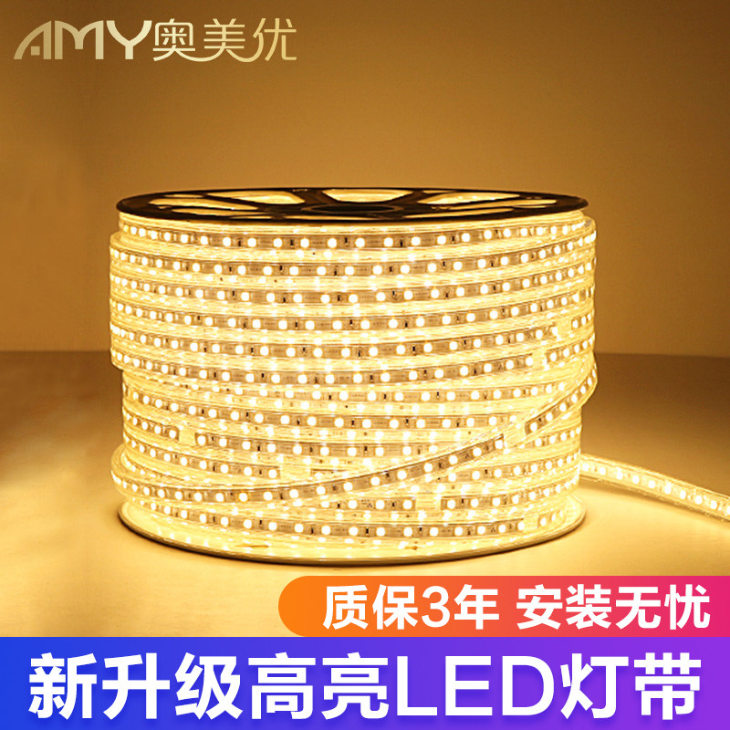 LED lights with living room ceiling lighting 5050 lights with decorative strip Flexible patch high bright 60 beads counter 220v