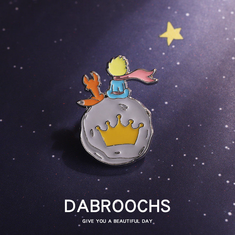Cute Days Ensemble Cartoon Little Prince Chest Pins Chains Personality Fox lunar badges Bag Buckle Stitch Clothing pin clothes Don't pin