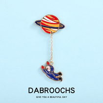 Universe Mars planet astronaut badge Male metal brooch creative personality clothes badge bag pin female
