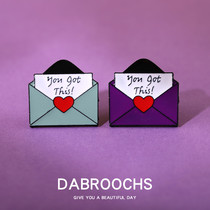 Love envelope couple brooch ins trendy personality Japanese cute metal badge bag buckle pin clothes accessories