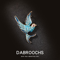 Chinese style enamel diamond swallow brooch brooch classical temperament bird bird corsopam cheongsam Hanfu pin female