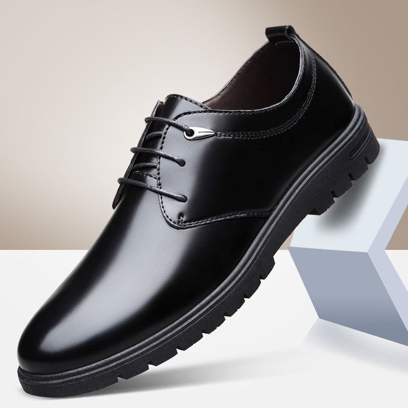Men's leather shoes men's tide British business casual men's shoes black work shoes waterproof non-slip oil-proof chef shoes