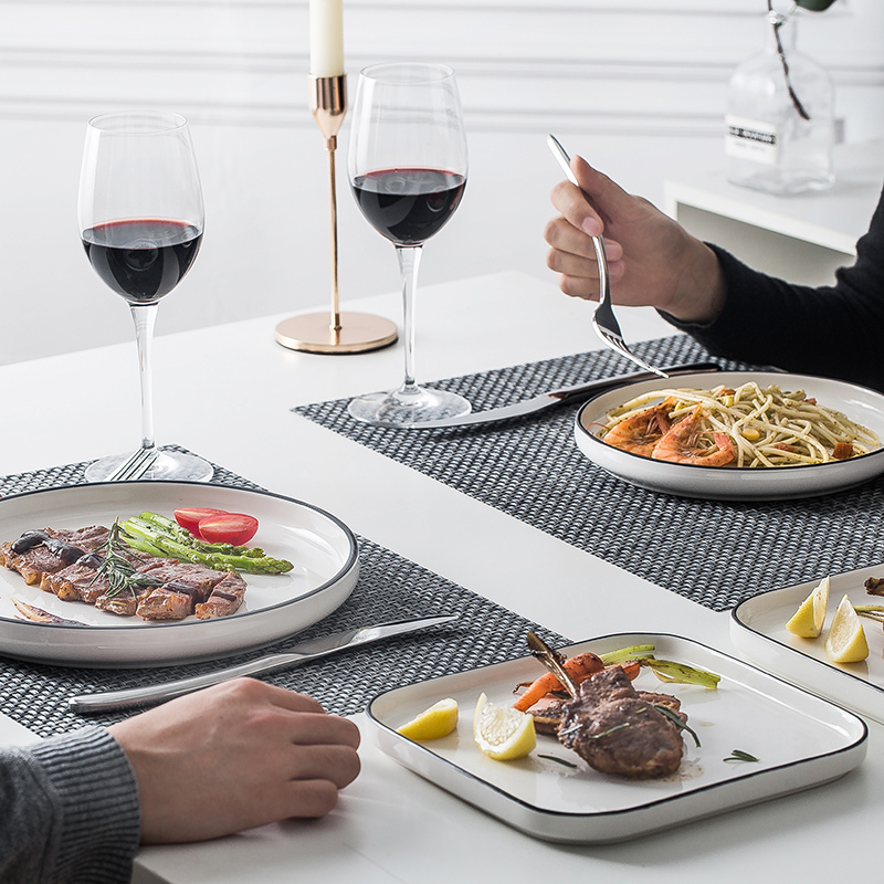 Steak knife and fork suit household couples continental plate creative full disc ceramic beefsteak