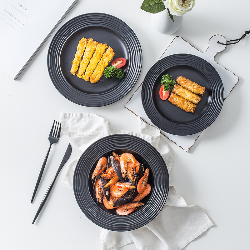 The Nordic idea hat household dinner plate plate of pasta dish steak dish ceramic plates ins pasta dishes