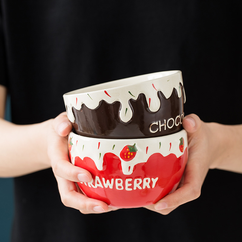 Japanese ceramics tableware fruit salad bowl home lovely move dessert bowl of individual creative breakfast bowl of cereal bowl