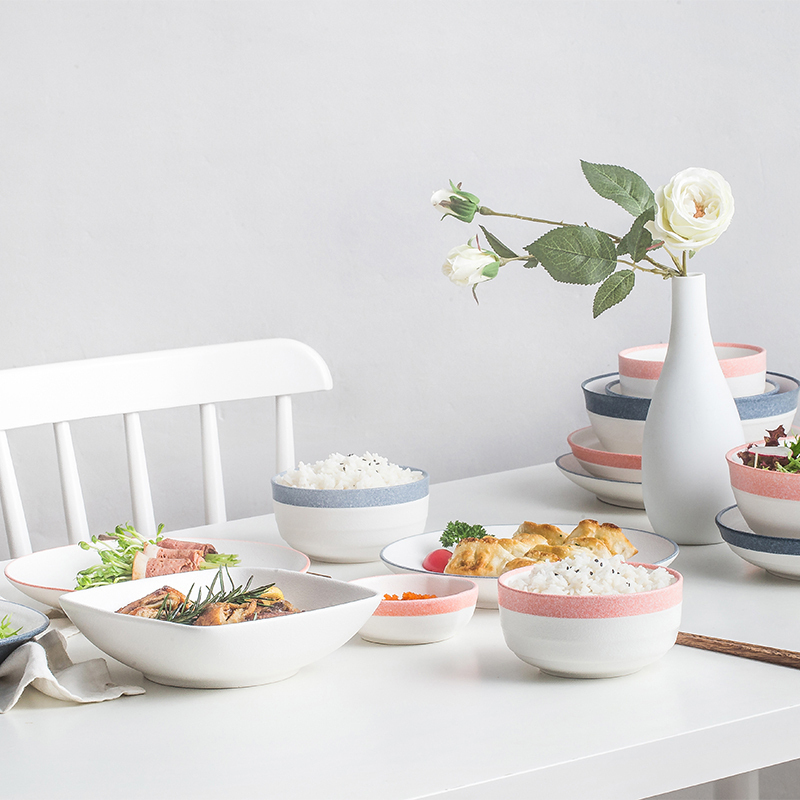 INS household use to eat Japanese - style tableware suit dishes ceramic bowl bowls plate combination Nordic soup bowl
