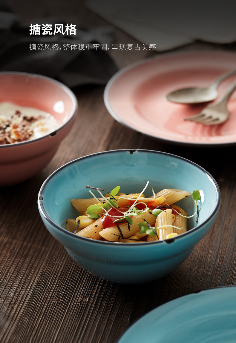 European cake dim sum dishes dishes contracted household ceramics creative bowl dish, rainbow such as bowl soup plate breakfast tray